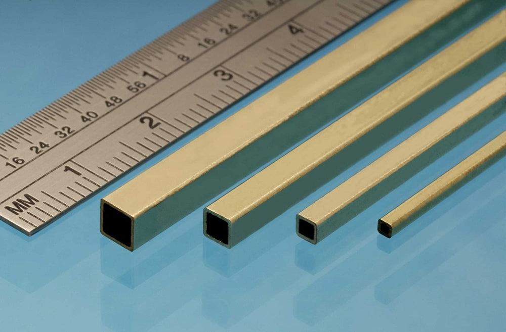 Albion Alloys SB1M Square Brass Tube 3.96x3.96mm (2 Pack)